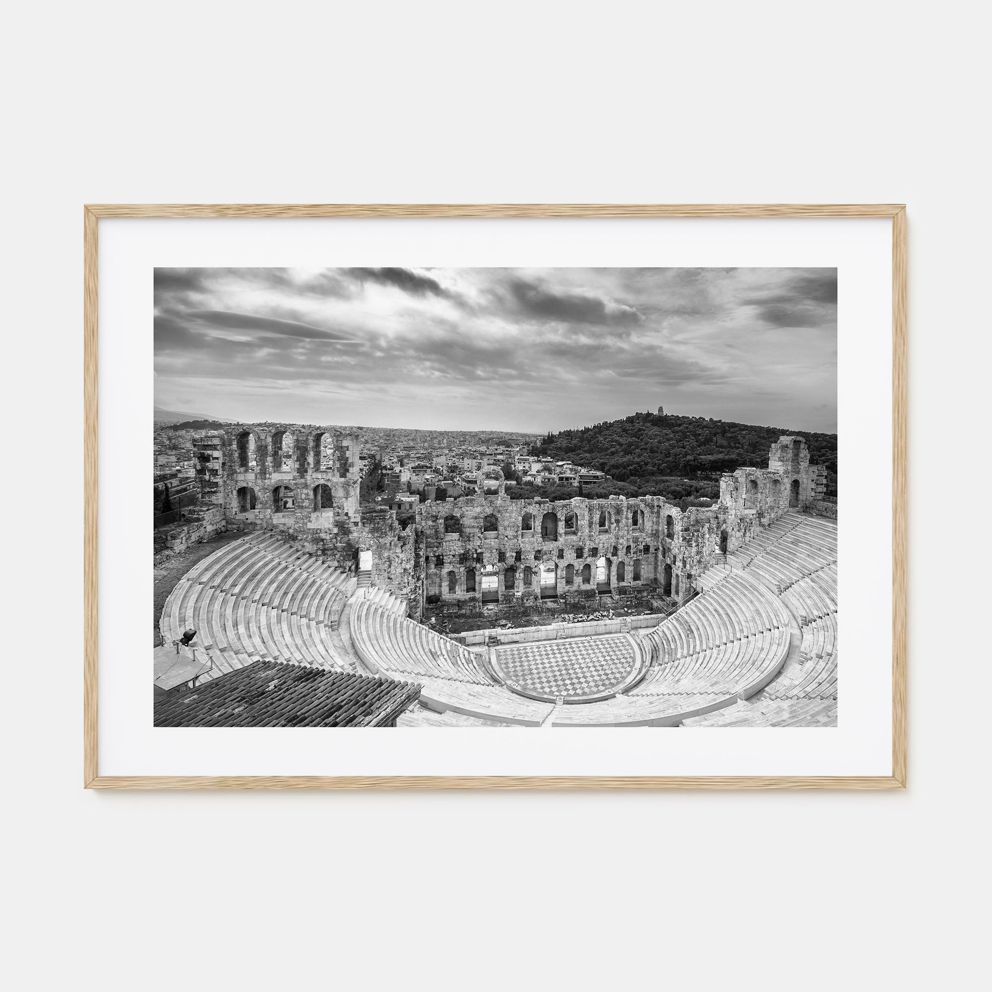 Athens, Greece Landscape B&W Poster