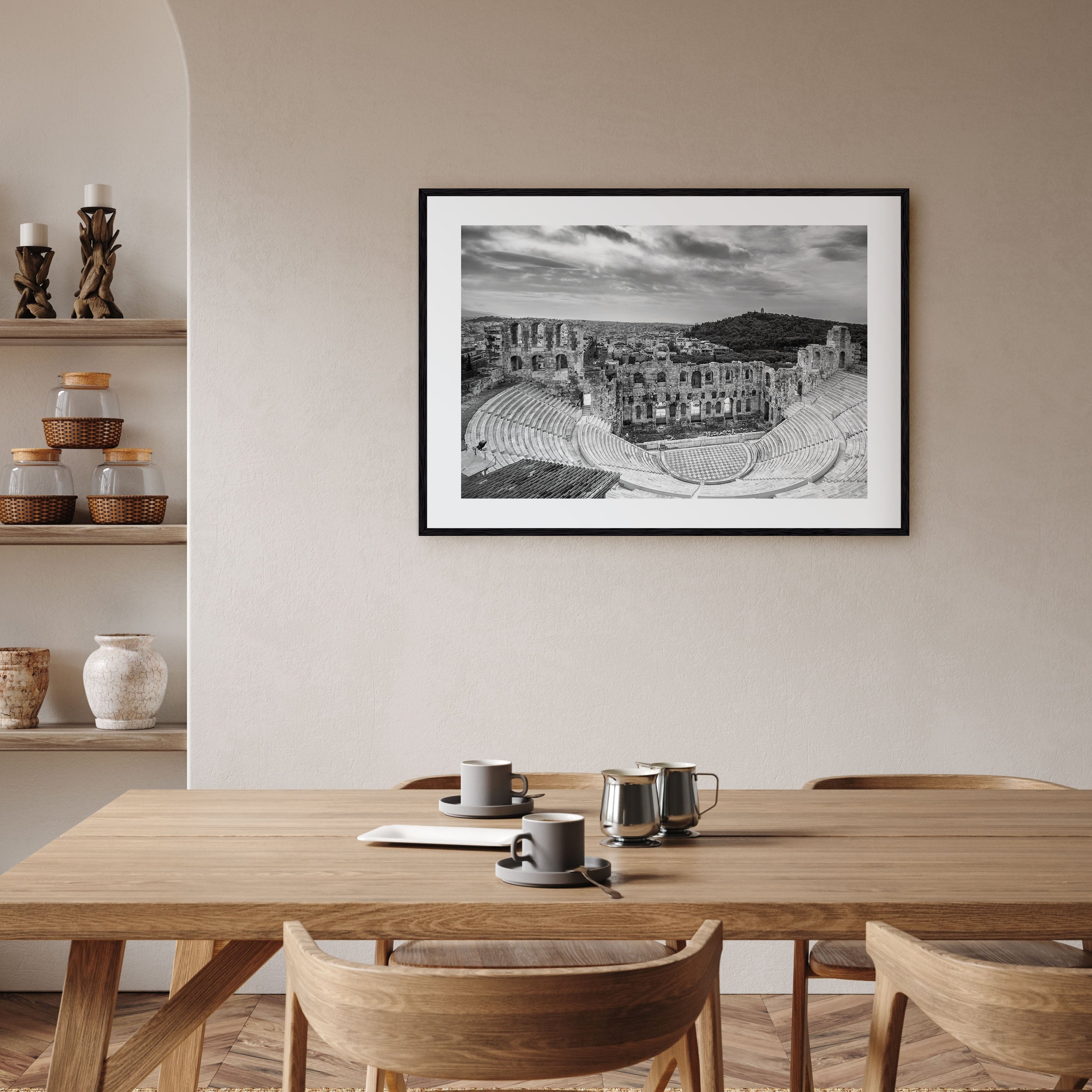 Athens, Greece Landscape B&W Poster