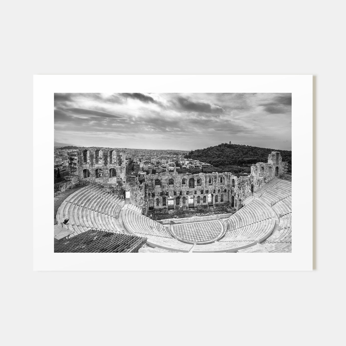 Athens, Greece Landscape B&W Poster