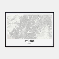 Athens, Greece Map Landscape Poster
