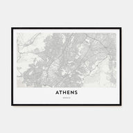Athens, Greece Map Landscape Poster