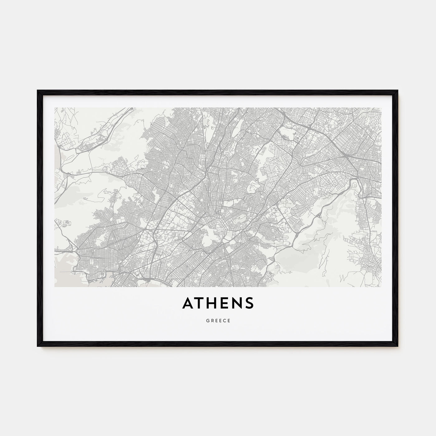 Athens, Greece Map Landscape Poster