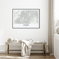 Athens, Greece Map Landscape Poster