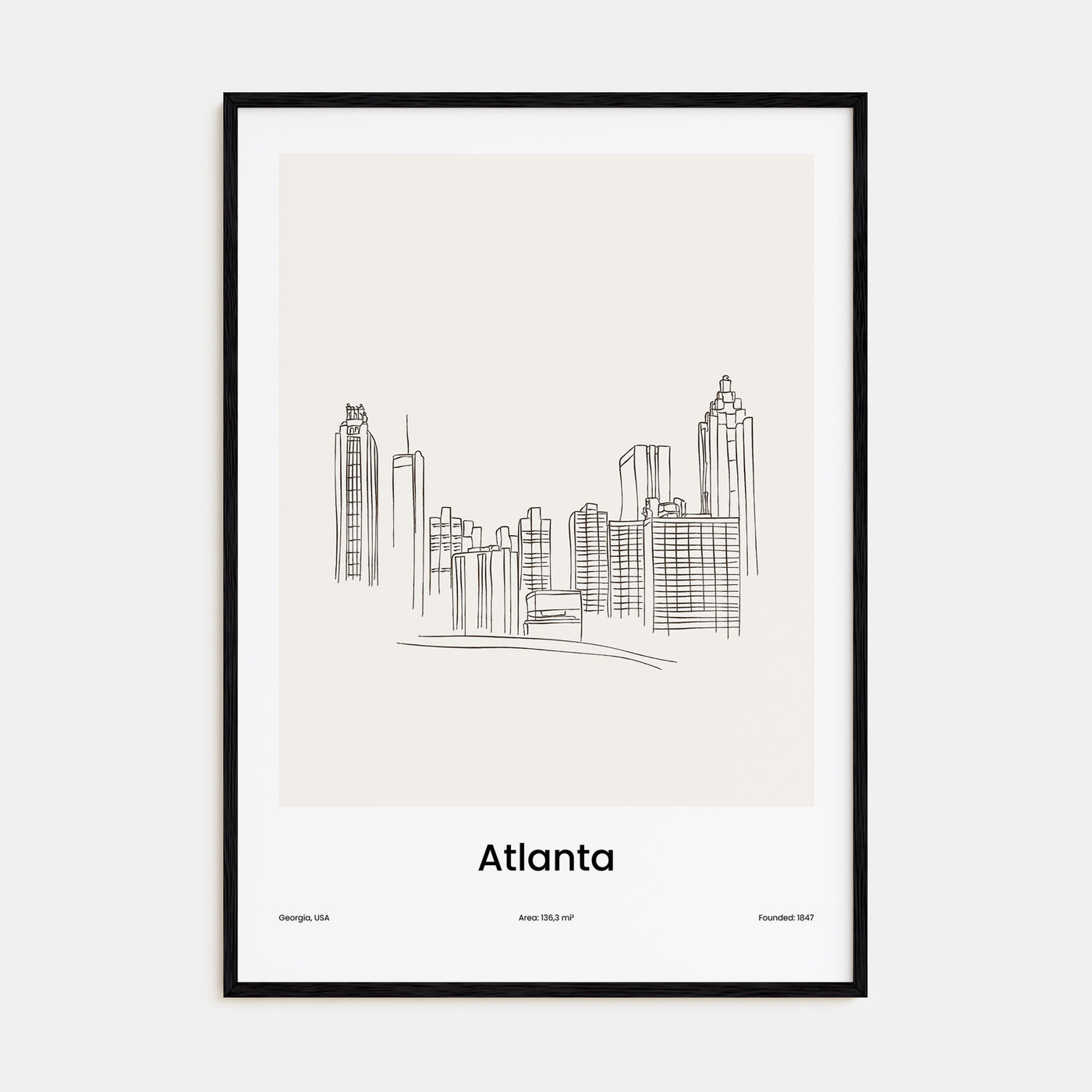 Atlanta Drawn Poster