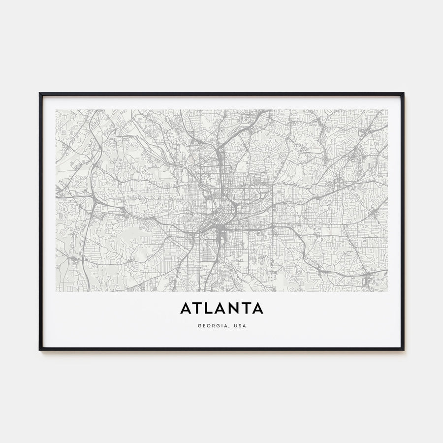 Atlanta Map Landscape Poster
