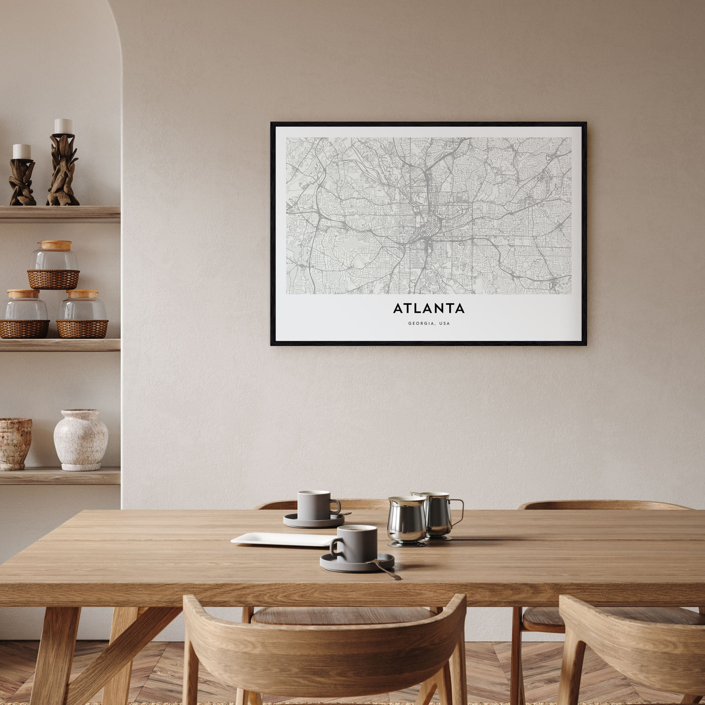 Atlanta Map Landscape Poster