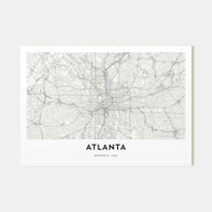 Atlanta Map Landscape Poster