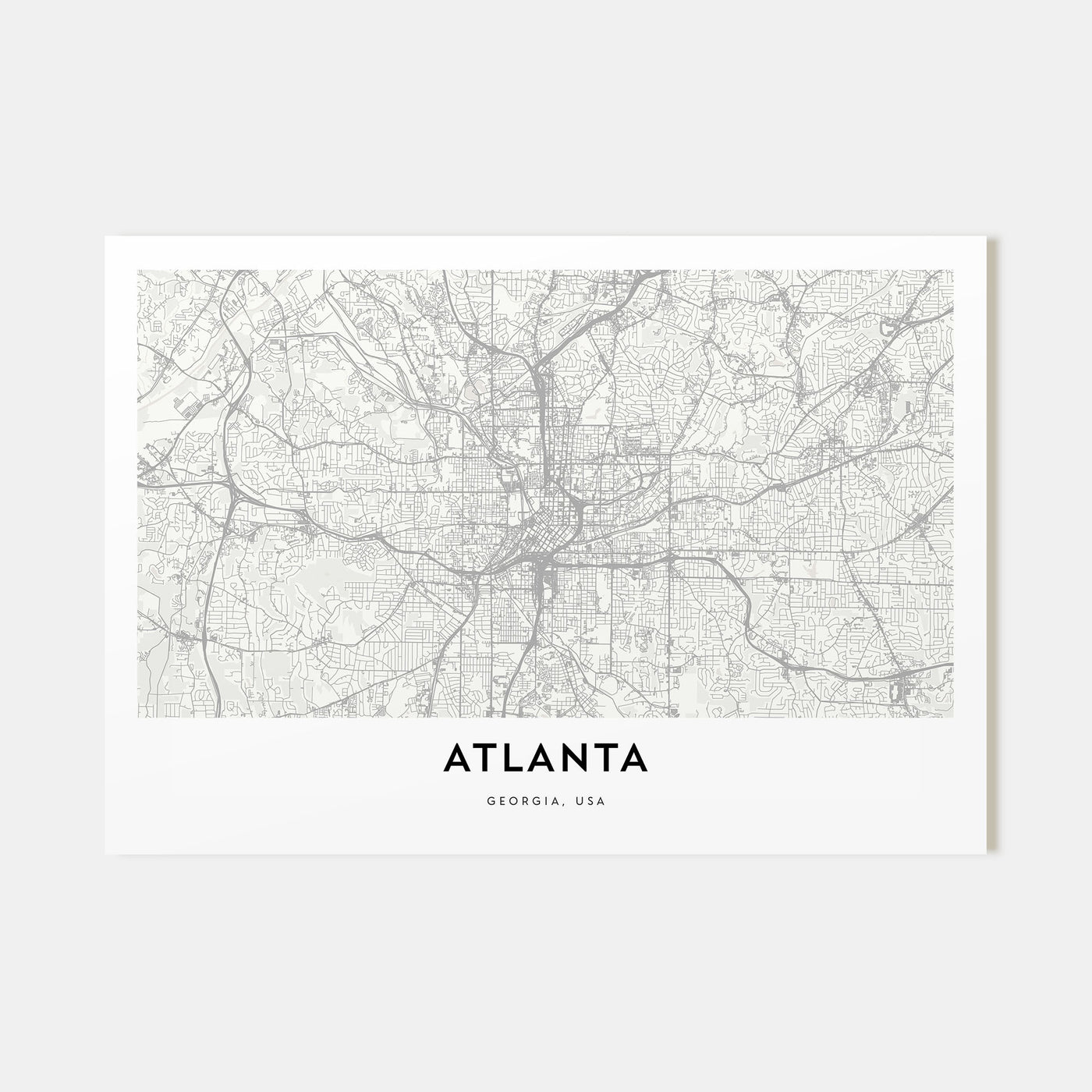 Atlanta Map Landscape Poster