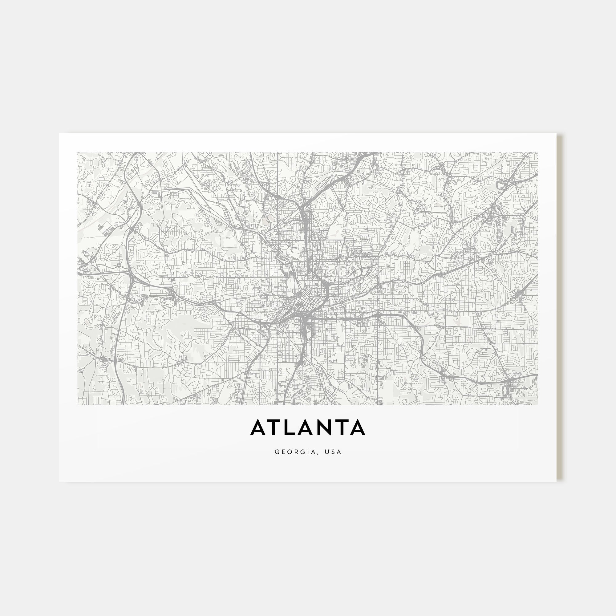 Atlanta Map Landscape Poster