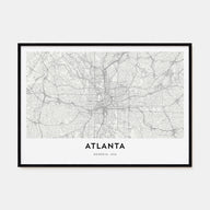 Atlanta Map Landscape Poster
