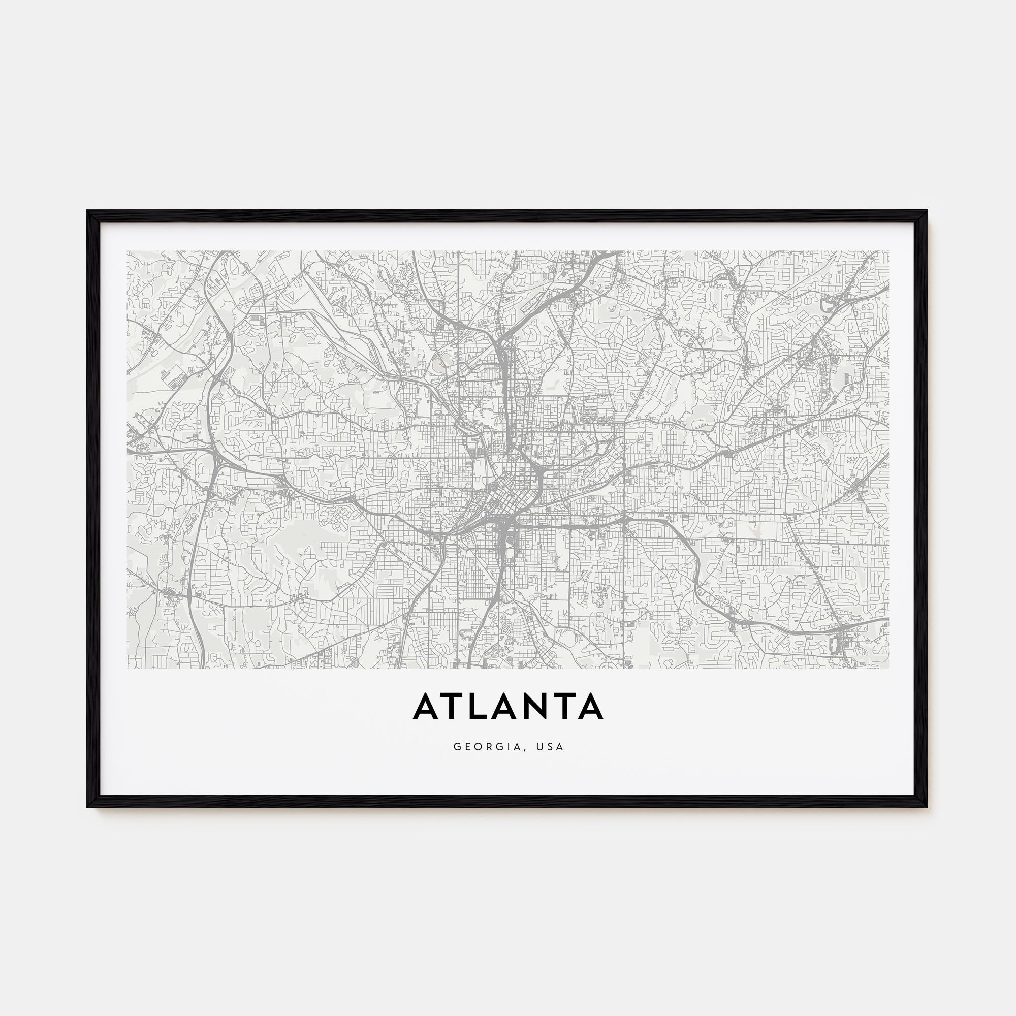 Atlanta Map Landscape Poster