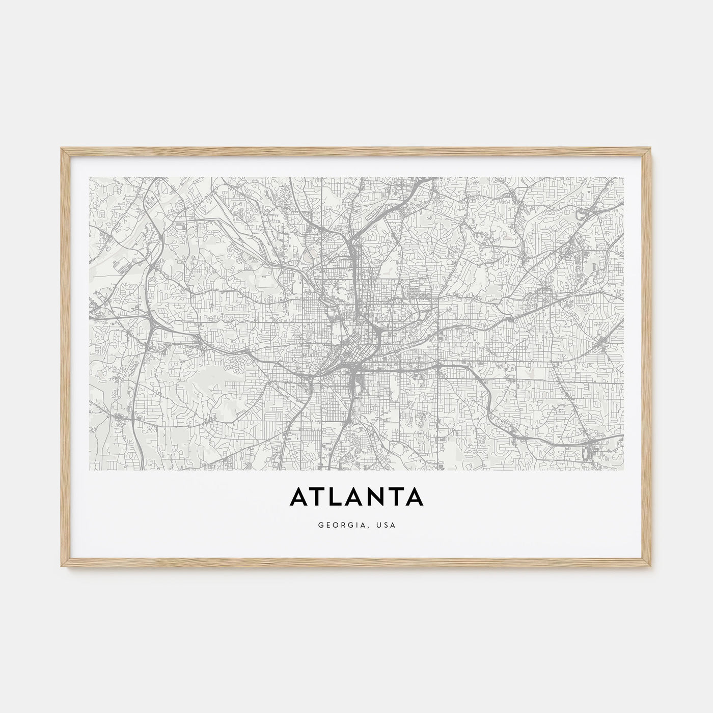 Atlanta Map Landscape Poster