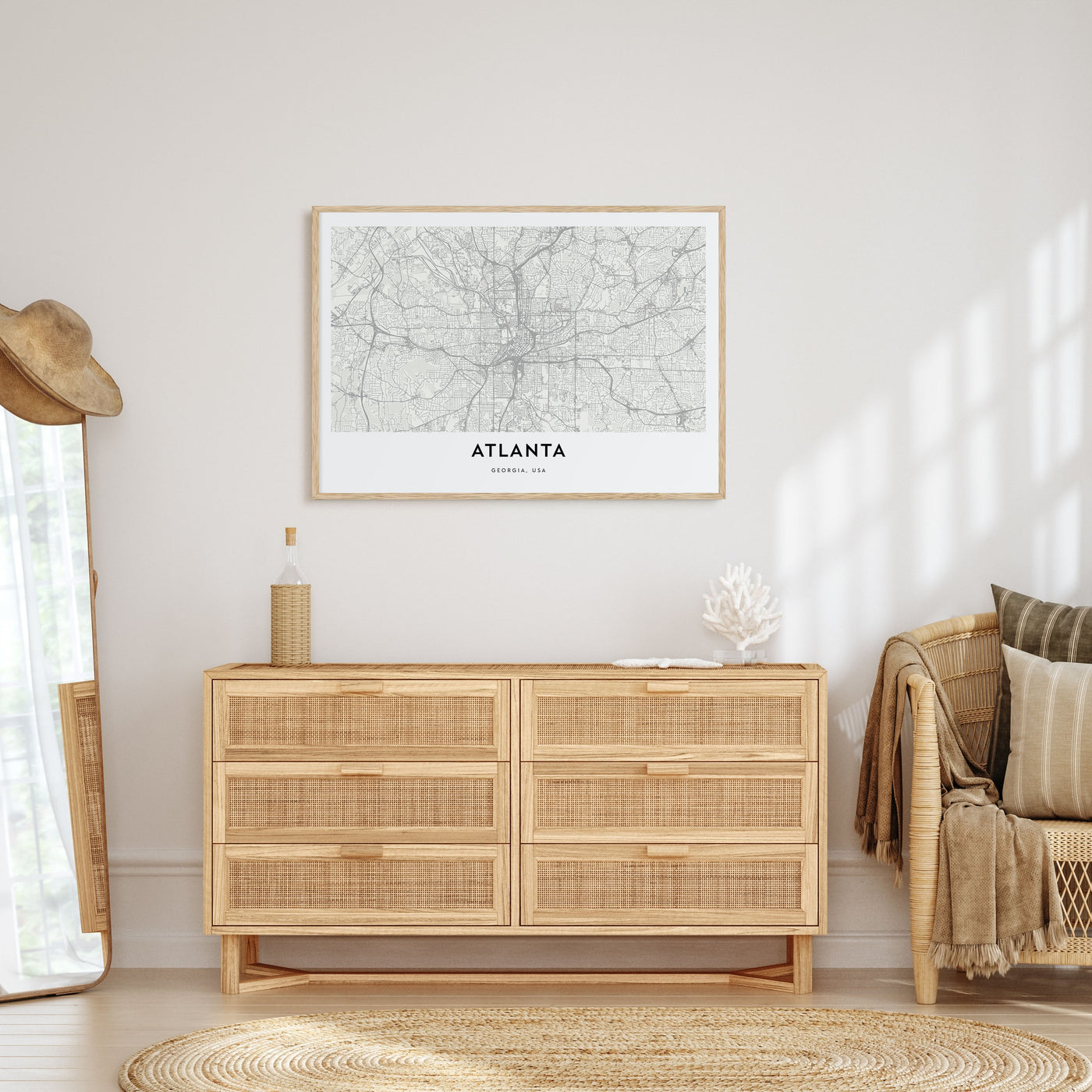 Atlanta Map Landscape Poster