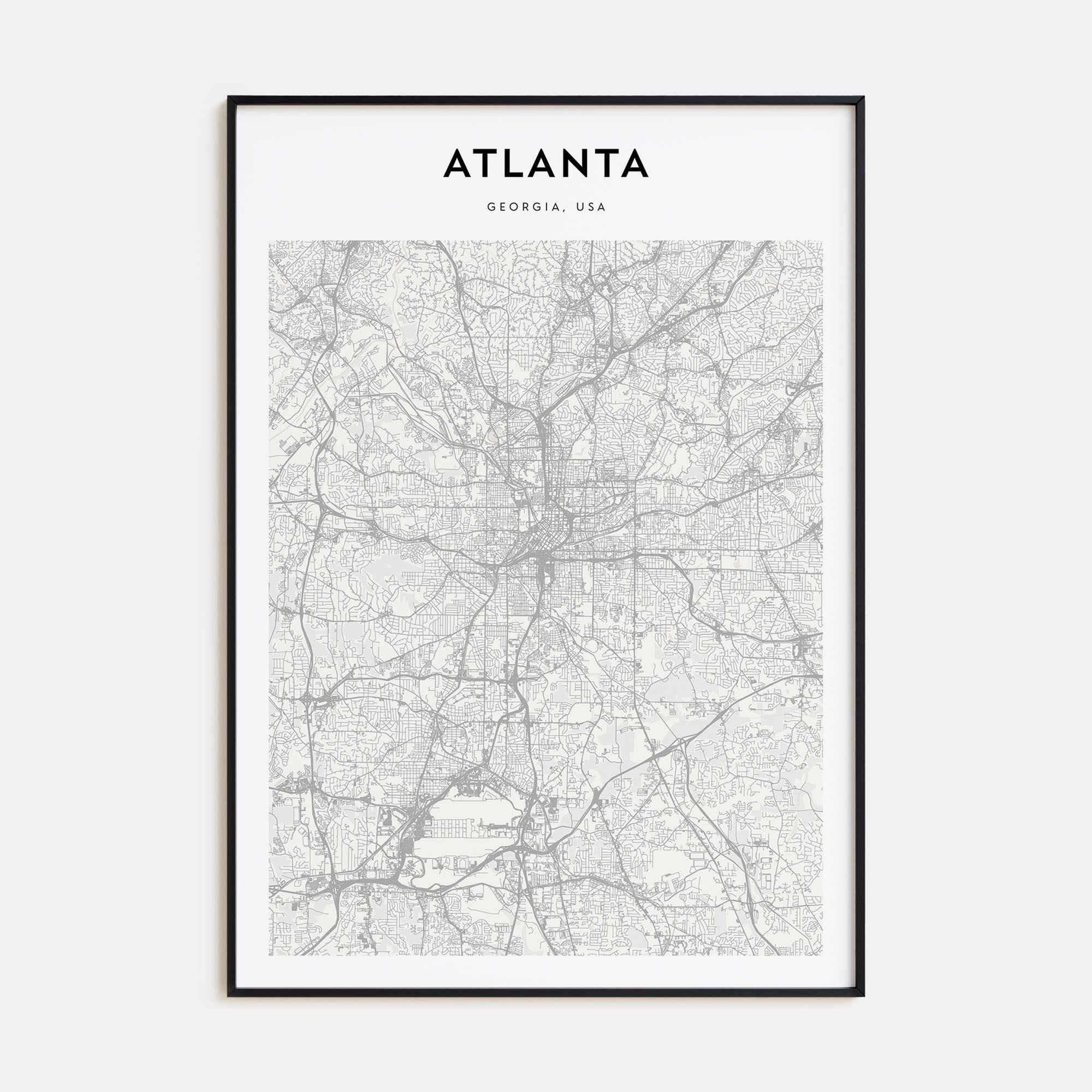 Atlanta Map Portrait Poster