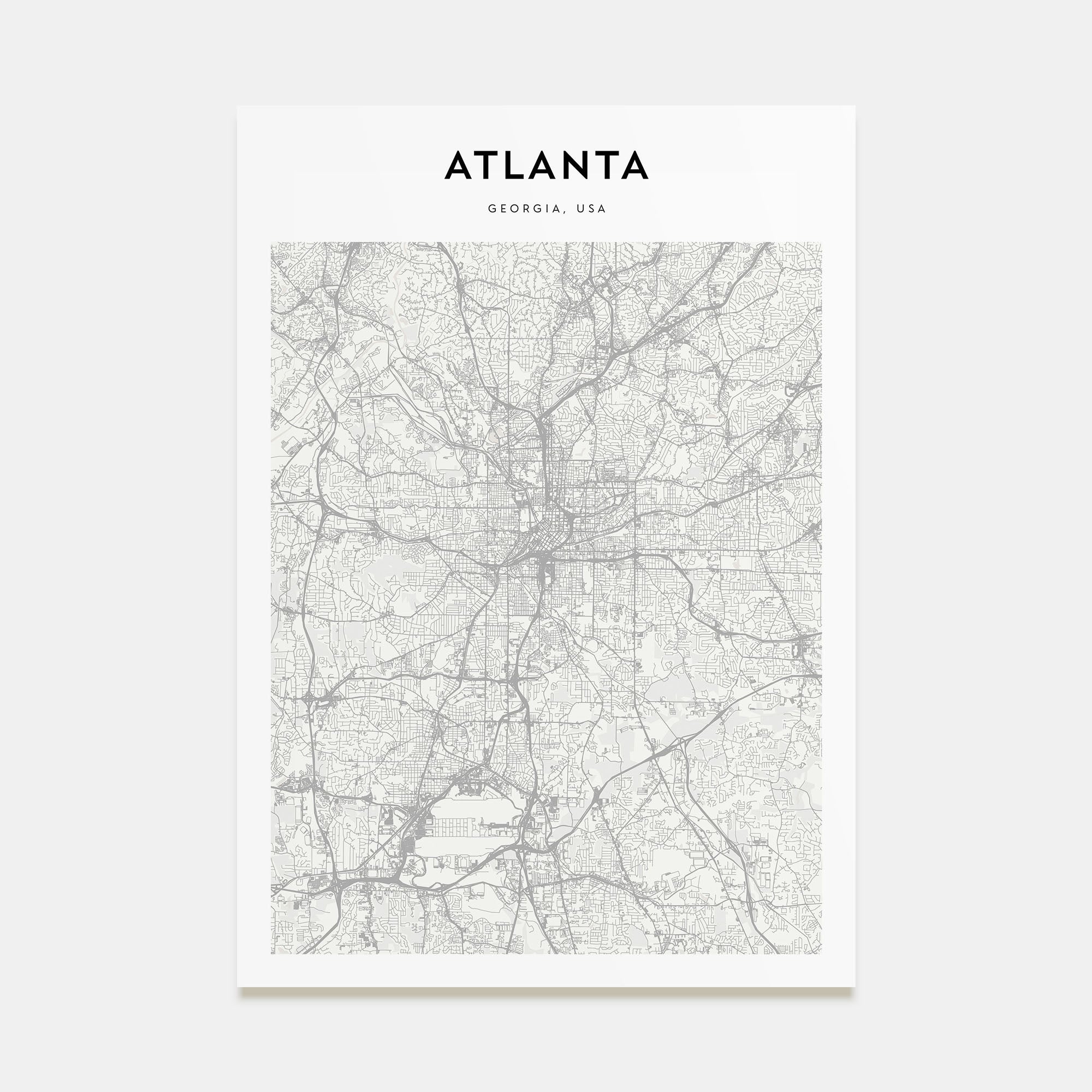 Atlanta Map Portrait Poster