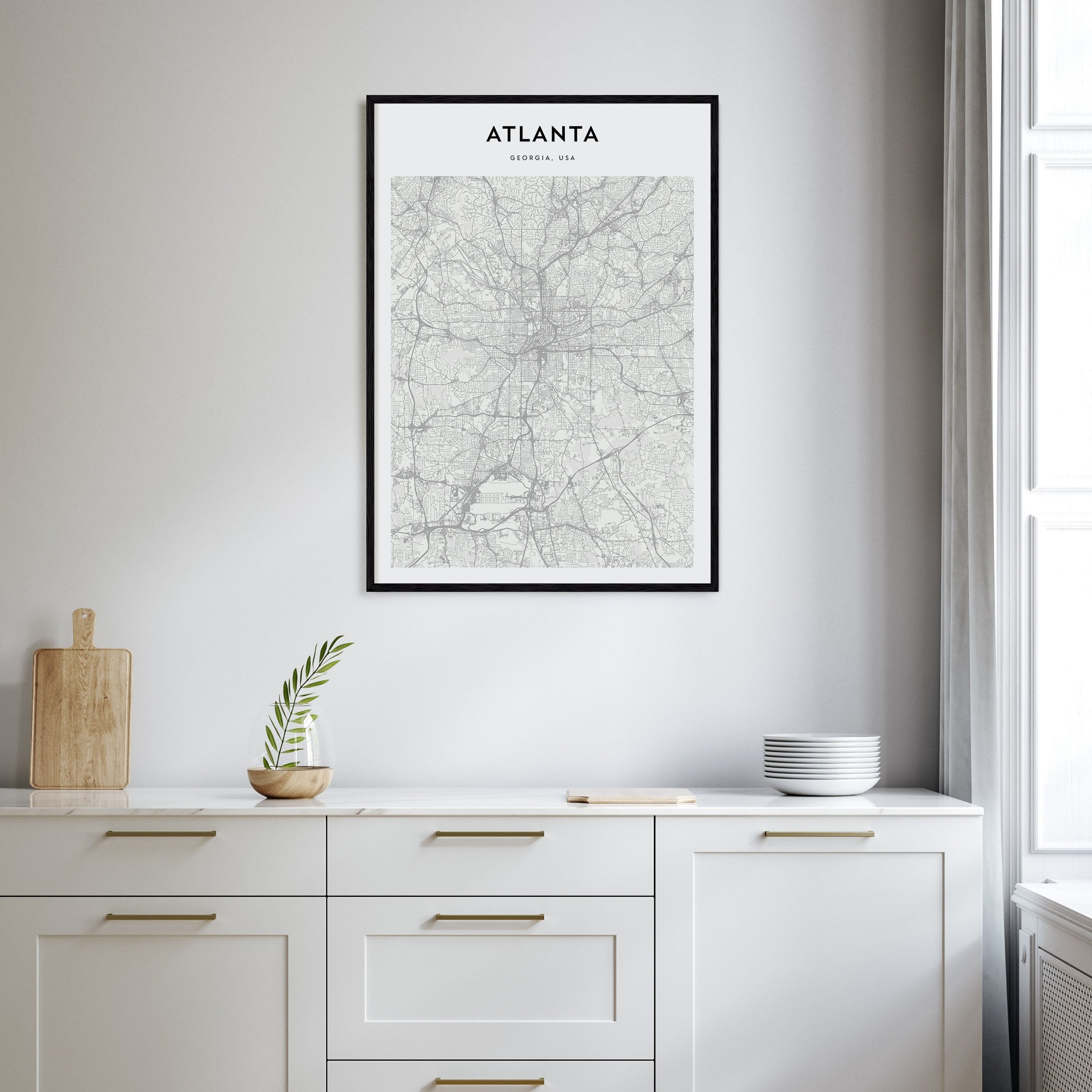 Atlanta Map Portrait Poster