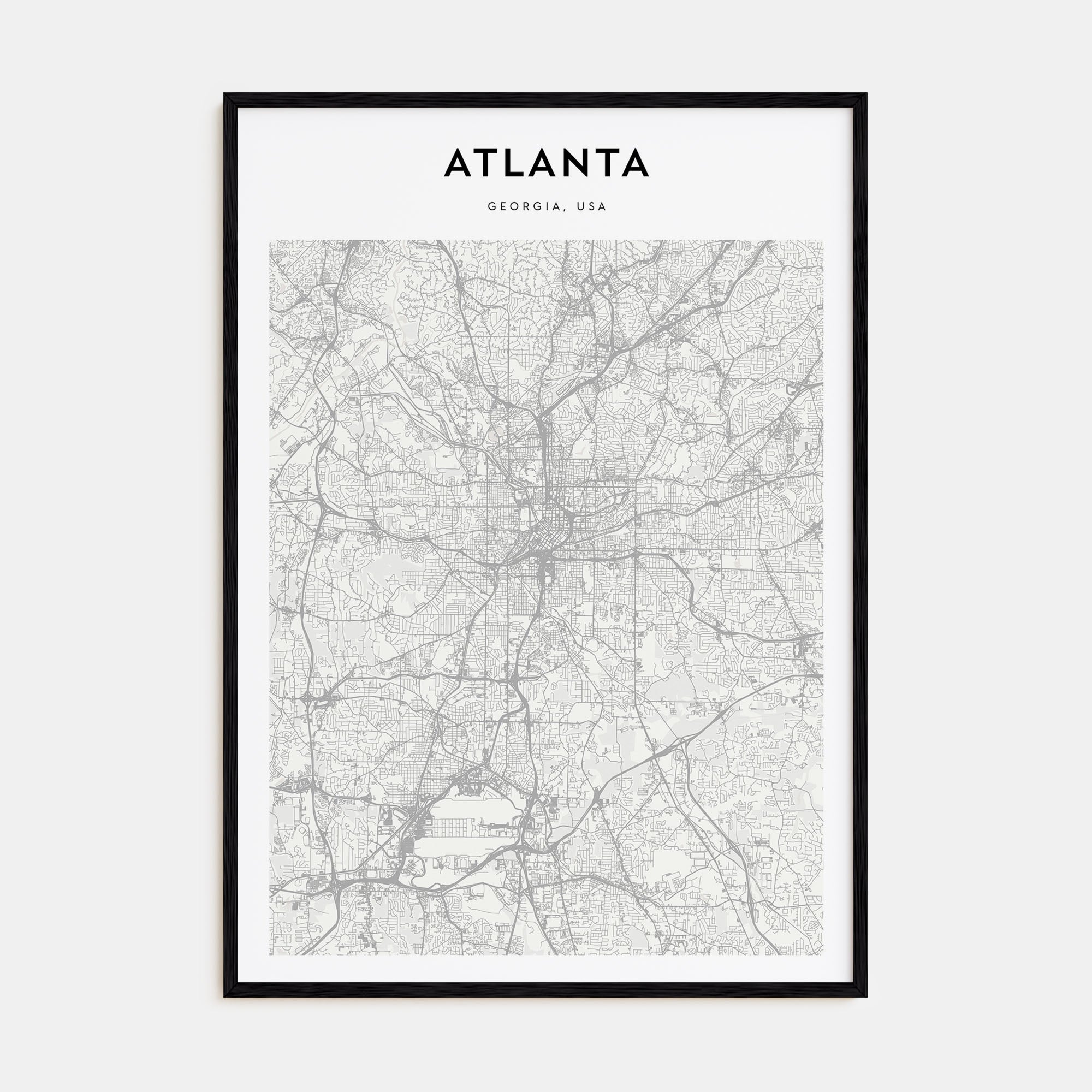 Atlanta Map Portrait Poster