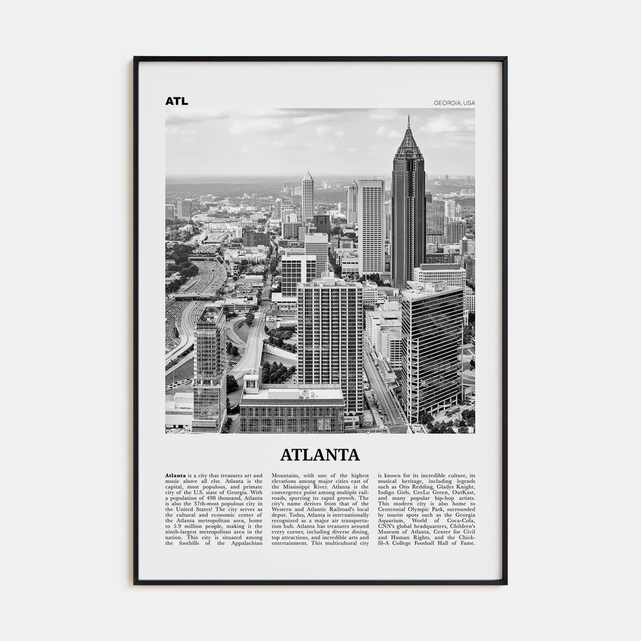 Atlanta Travel B&W No 1 Poster