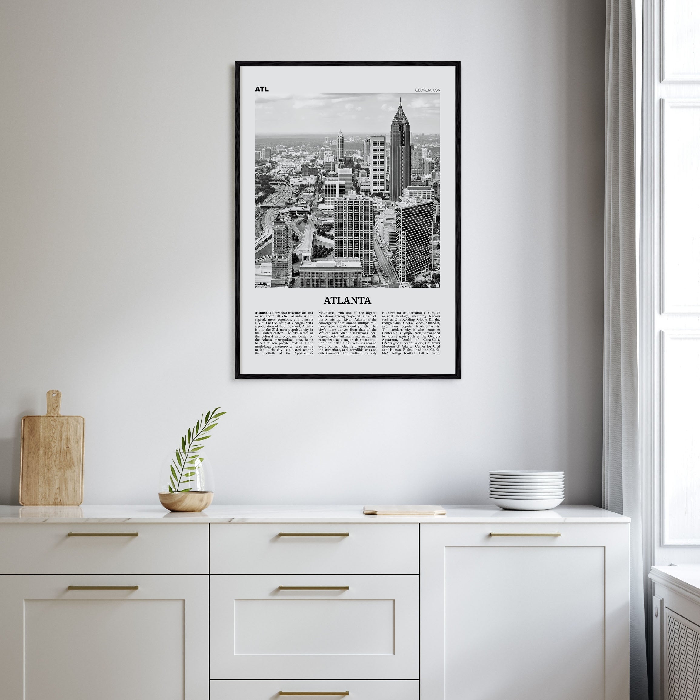 Atlanta Travel B&W No 1 Poster