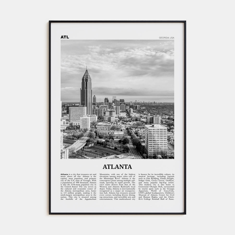 Atlanta Travel B&W No 2 Poster