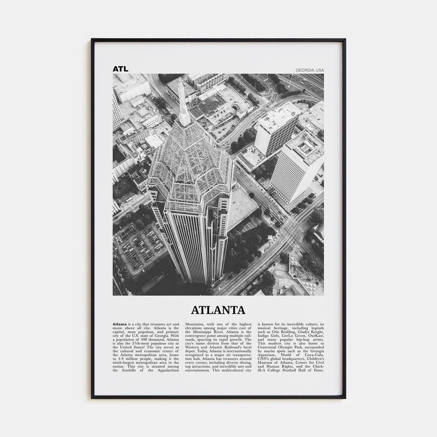 Atlanta Travel B&W No 3 Poster