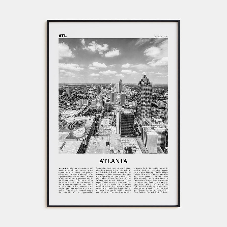 Atlanta Travel B&W No 4 Poster