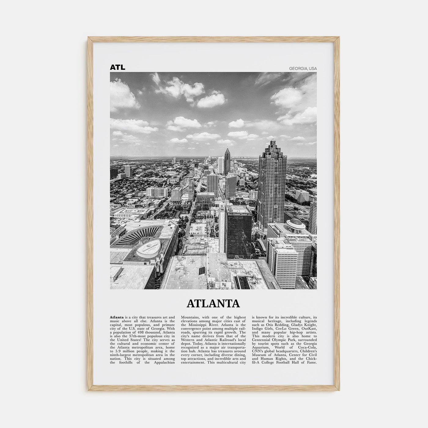 Atlanta Travel B&W No 4 Poster