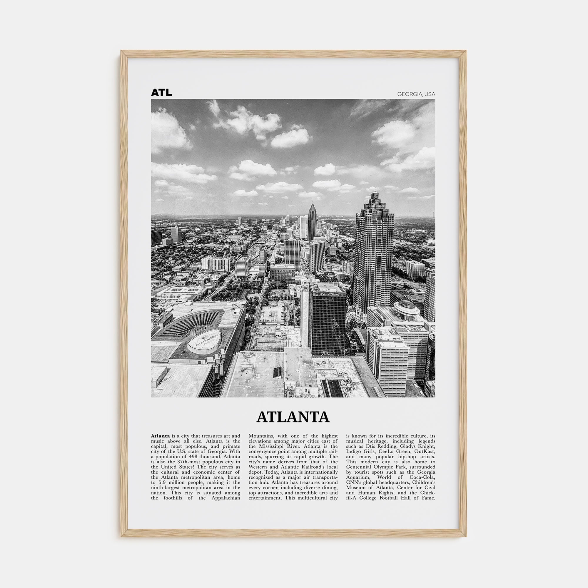 Atlanta Travel B&W No 4 Poster