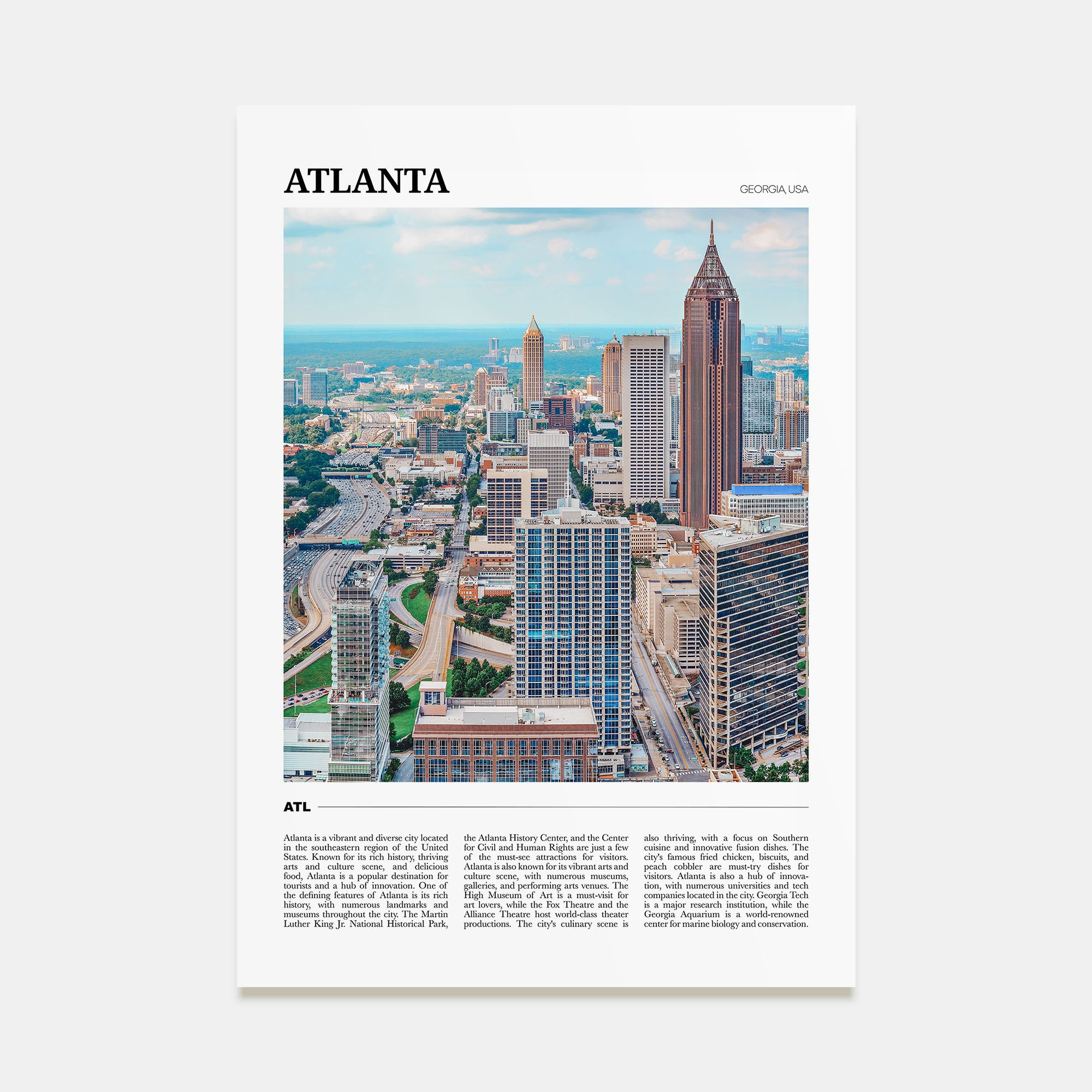 Atlanta Travel Color No 1 Poster