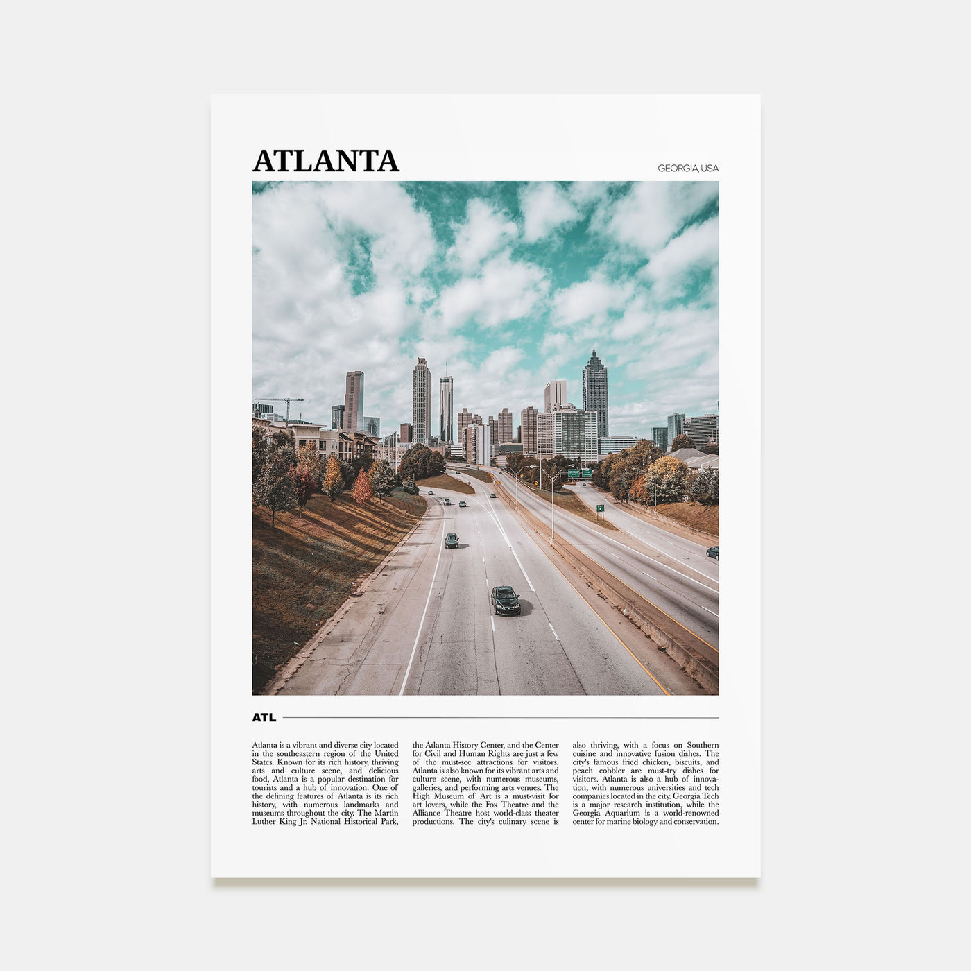 Atlanta Travel Color No 2 Poster