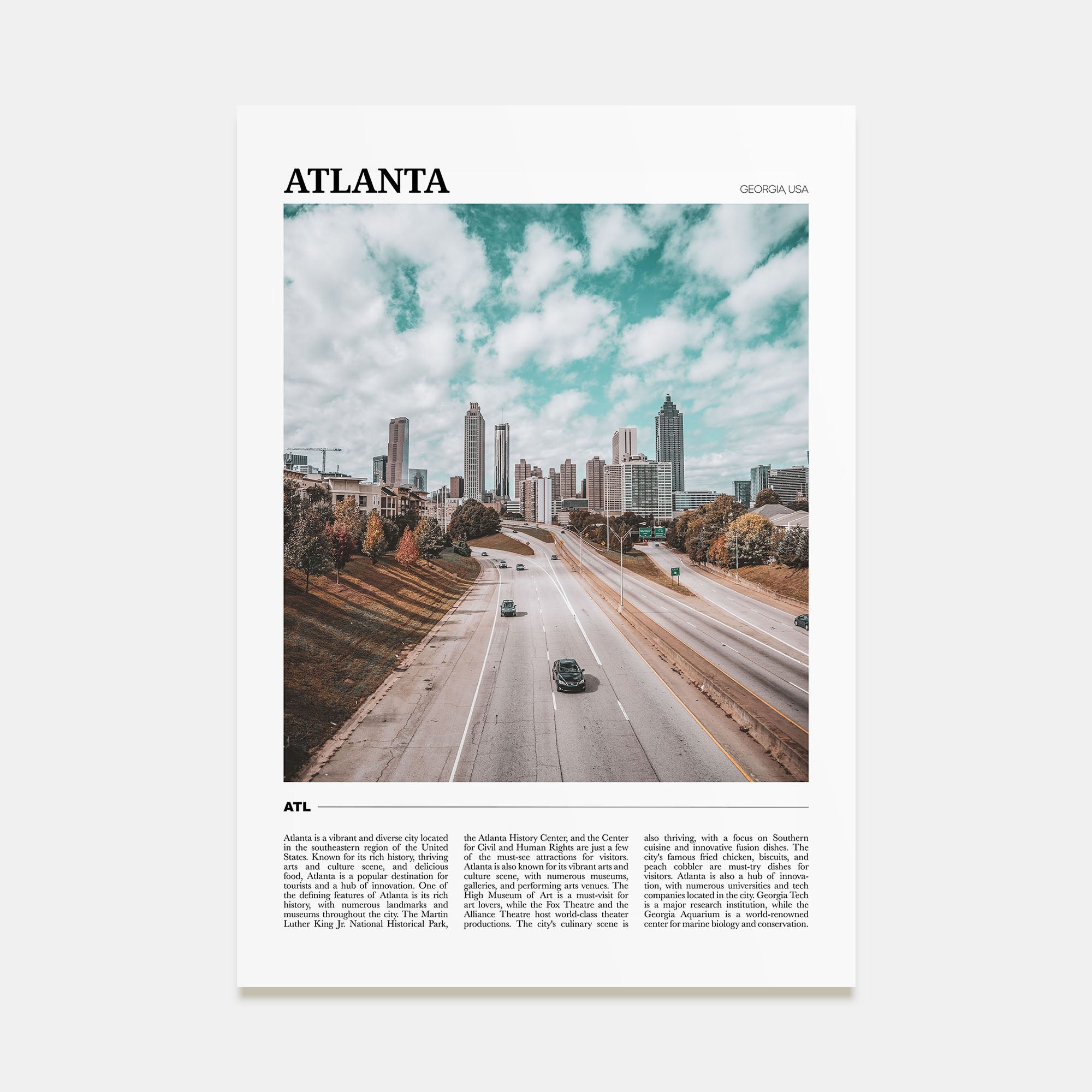 Atlanta Travel Color No 2 Poster