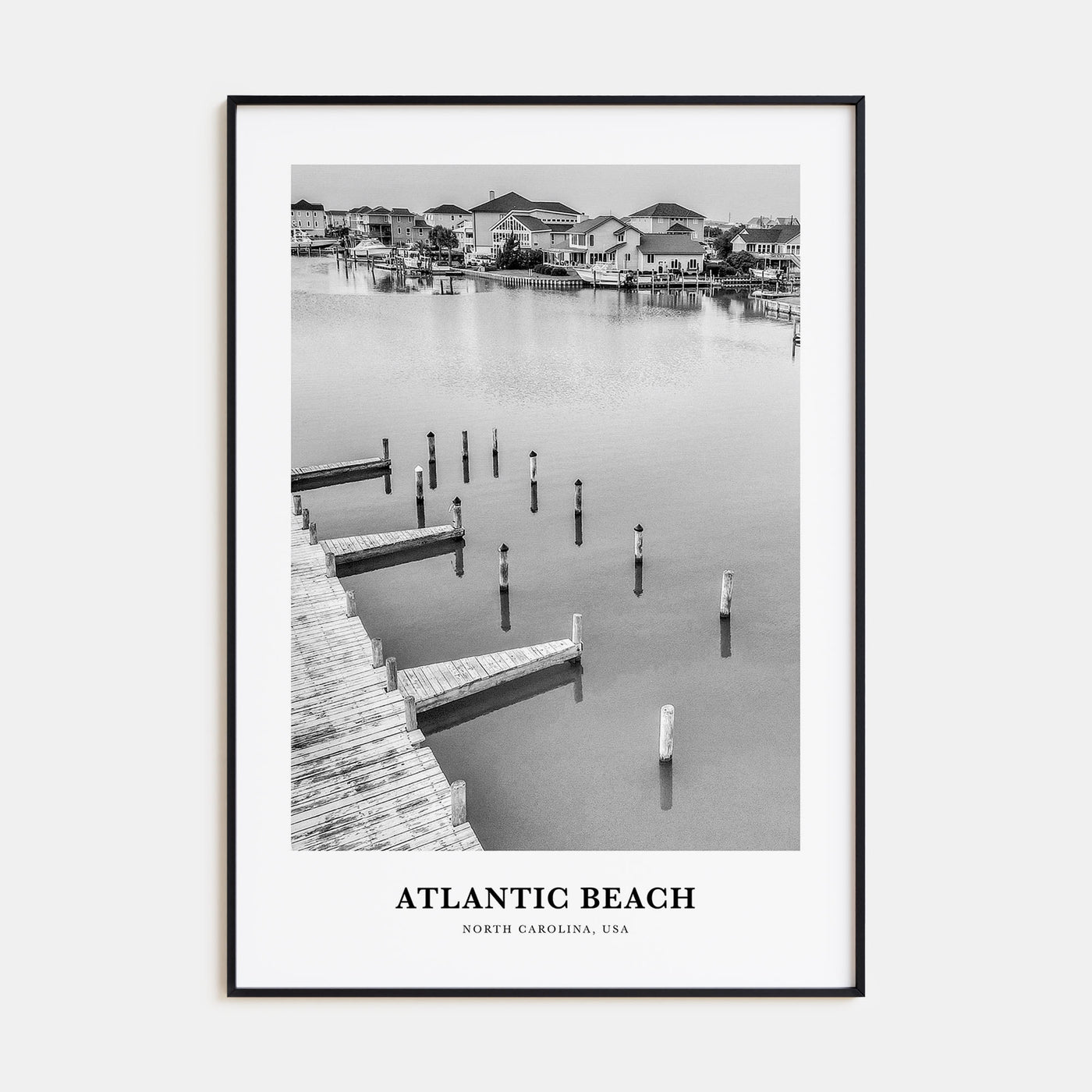 Atlantic Beach Portrait B&W Poster