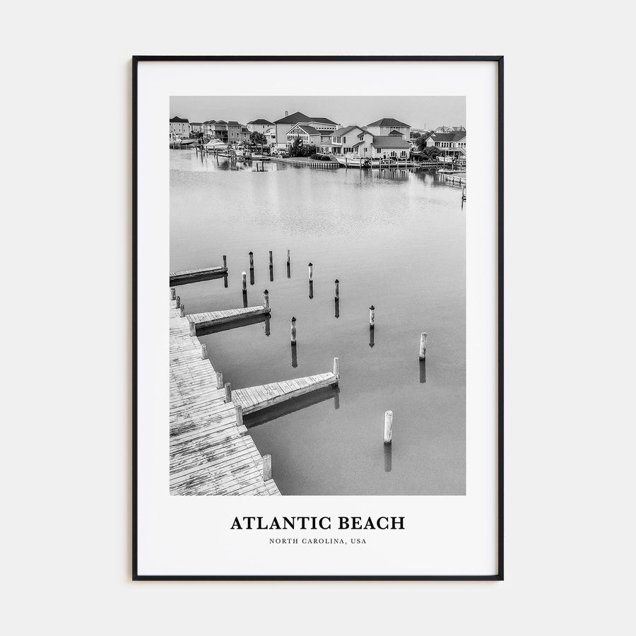 Atlantic Beach Portrait B&W Poster