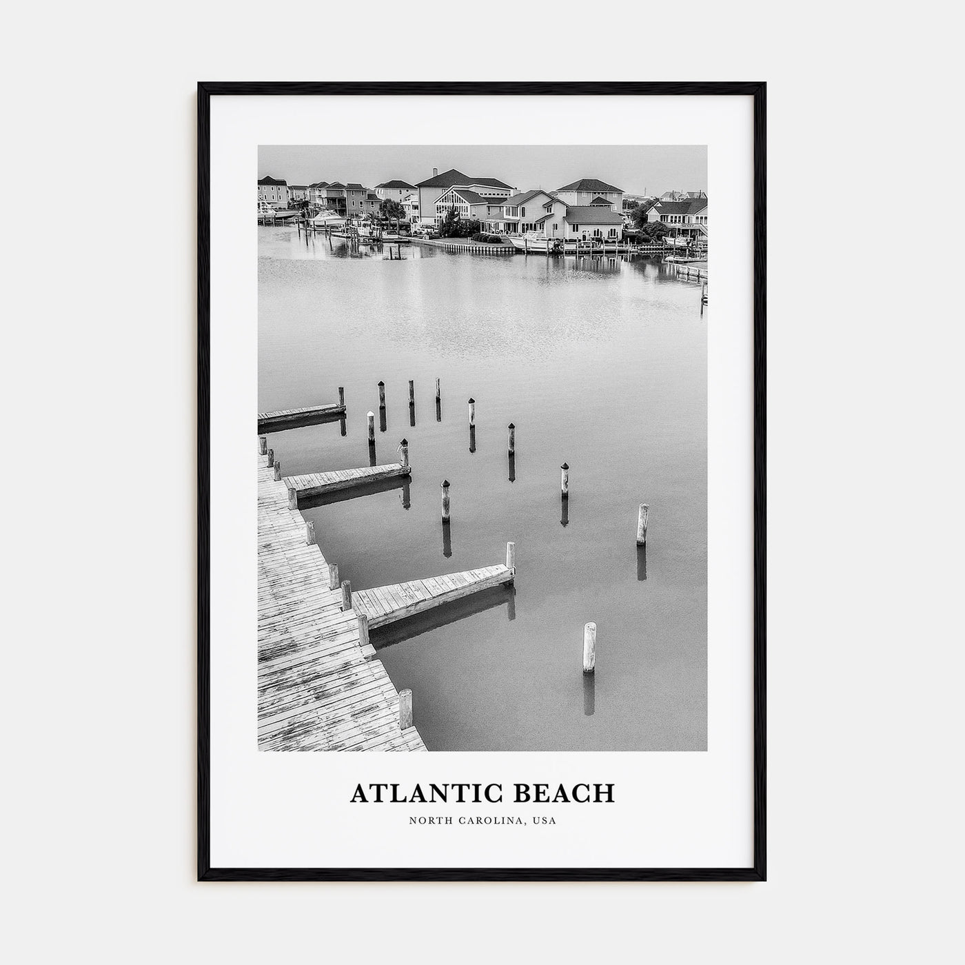 Atlantic Beach Portrait B&W Poster