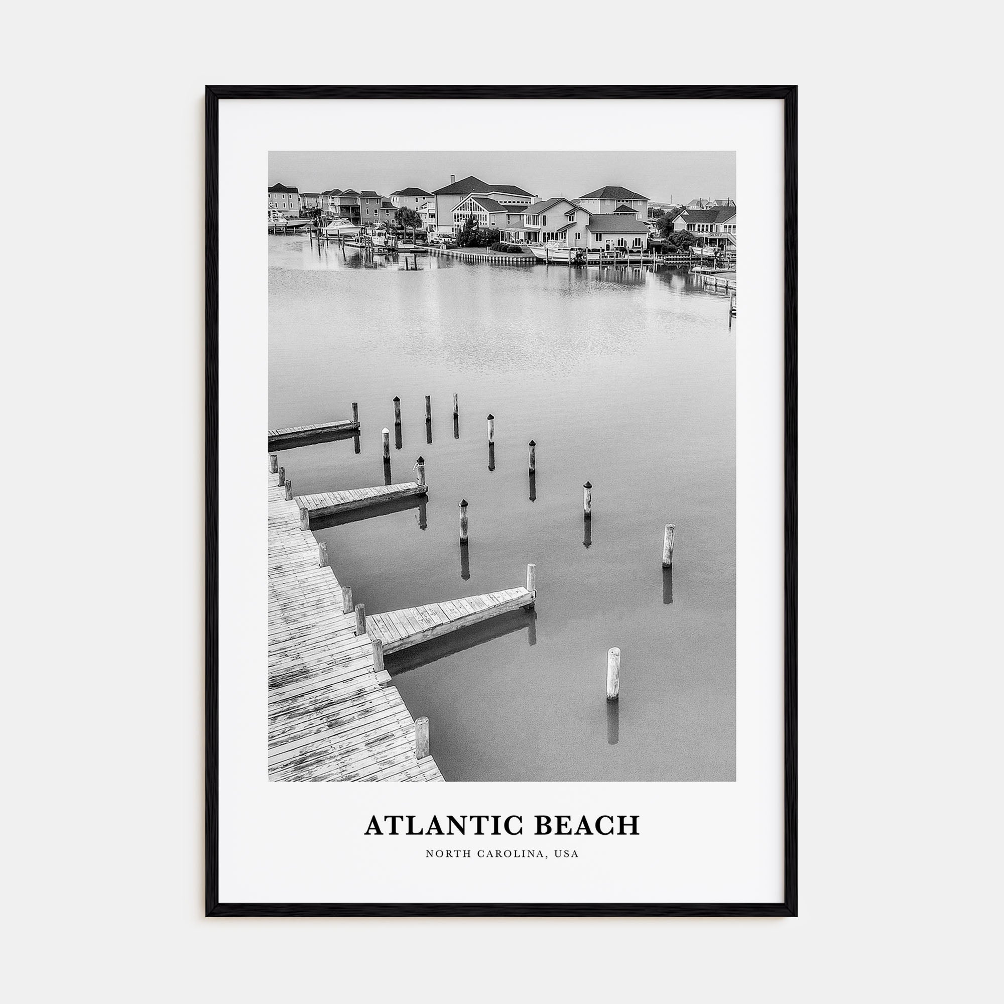Atlantic Beach Portrait B&W Poster