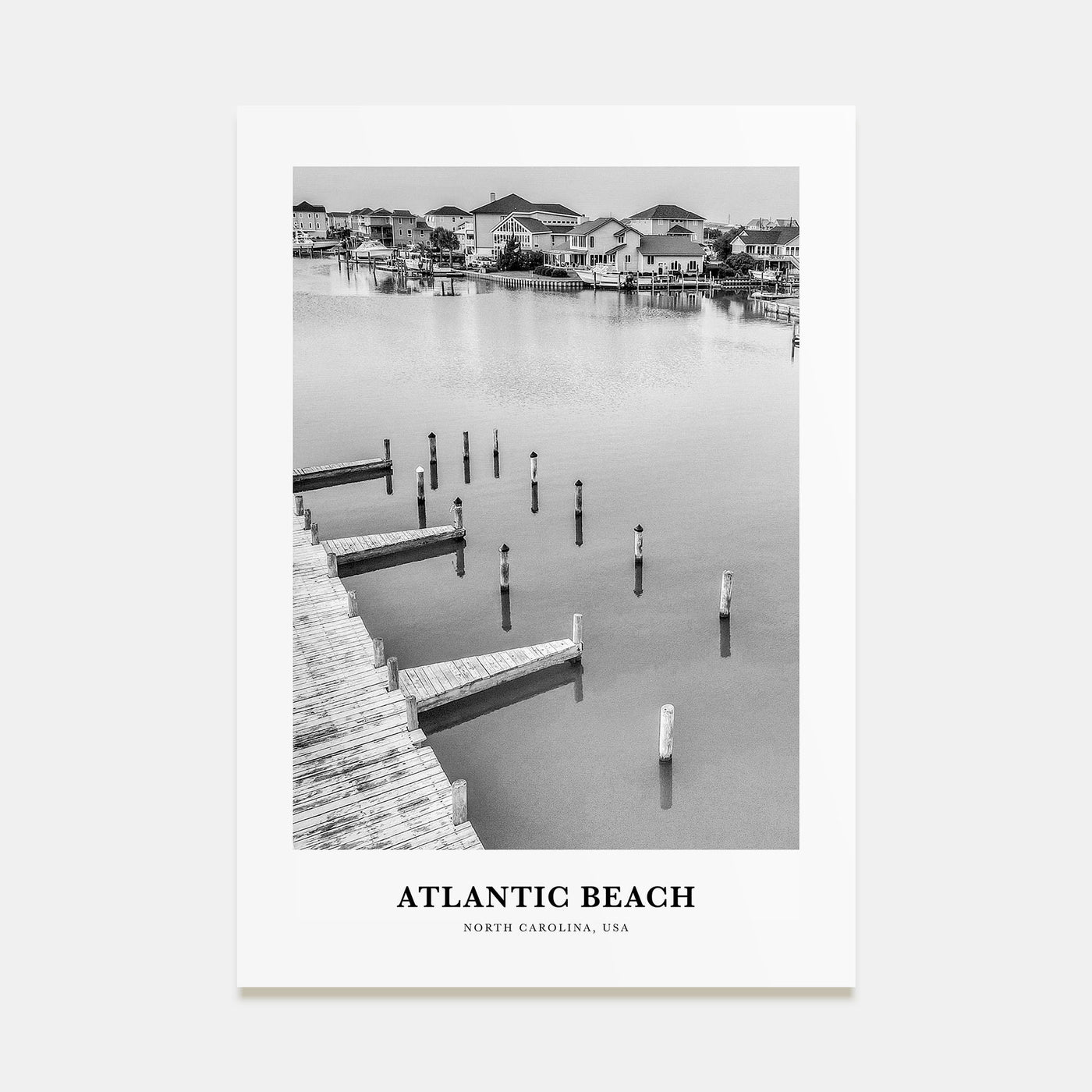 Atlantic Beach Portrait B&W Poster