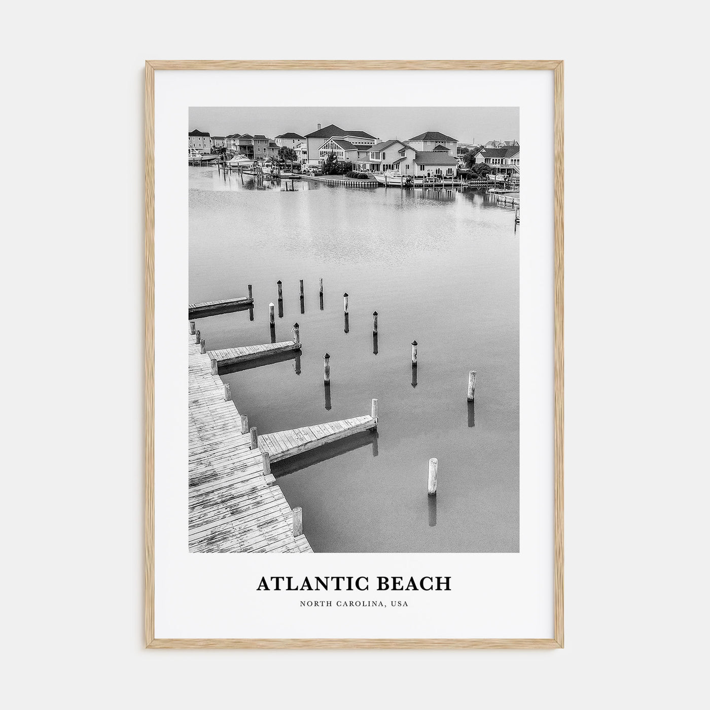 Atlantic Beach Portrait B&W Poster