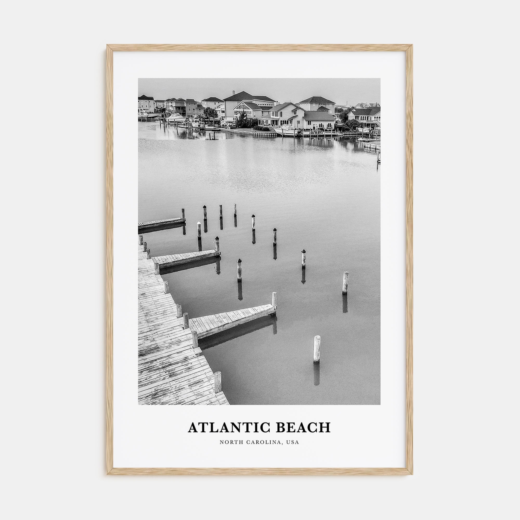 Atlantic Beach Portrait B&W Poster