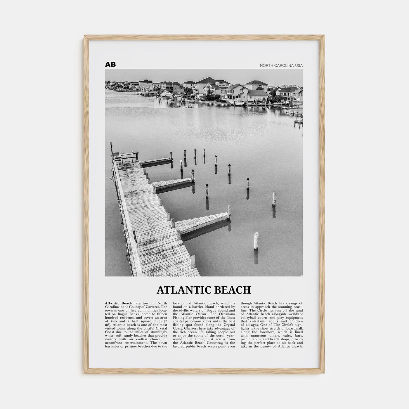 Atlantic Beach Travel B&W Poster