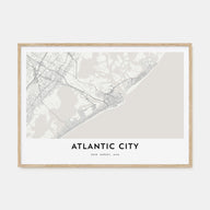Atlantic City Map Landscape Poster