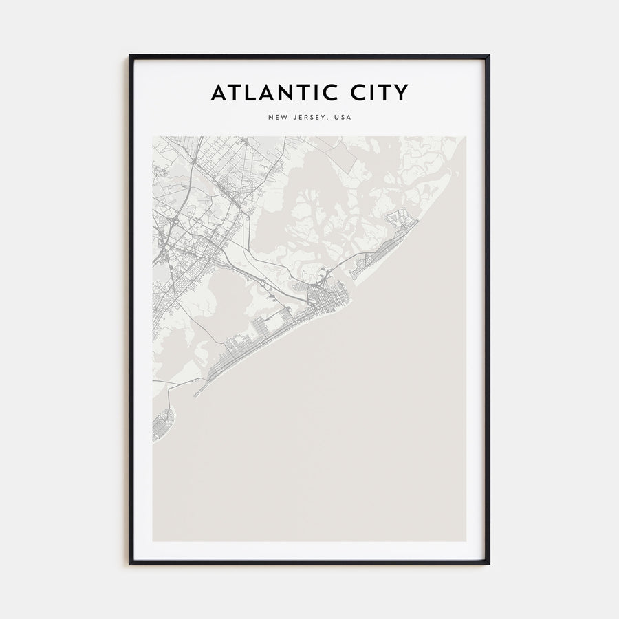 Atlantic City Map Portrait Poster