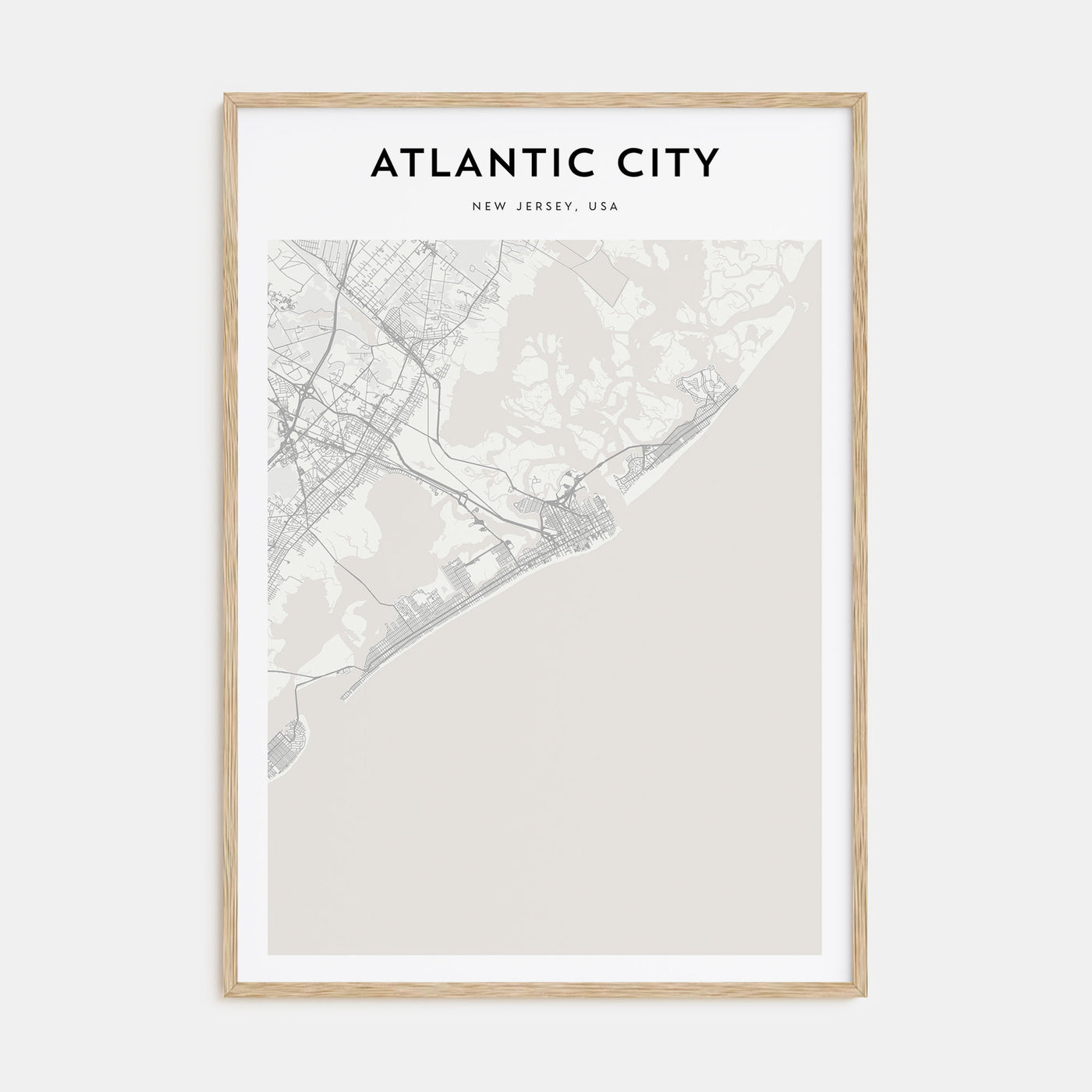 Atlantic City Map Portrait Poster