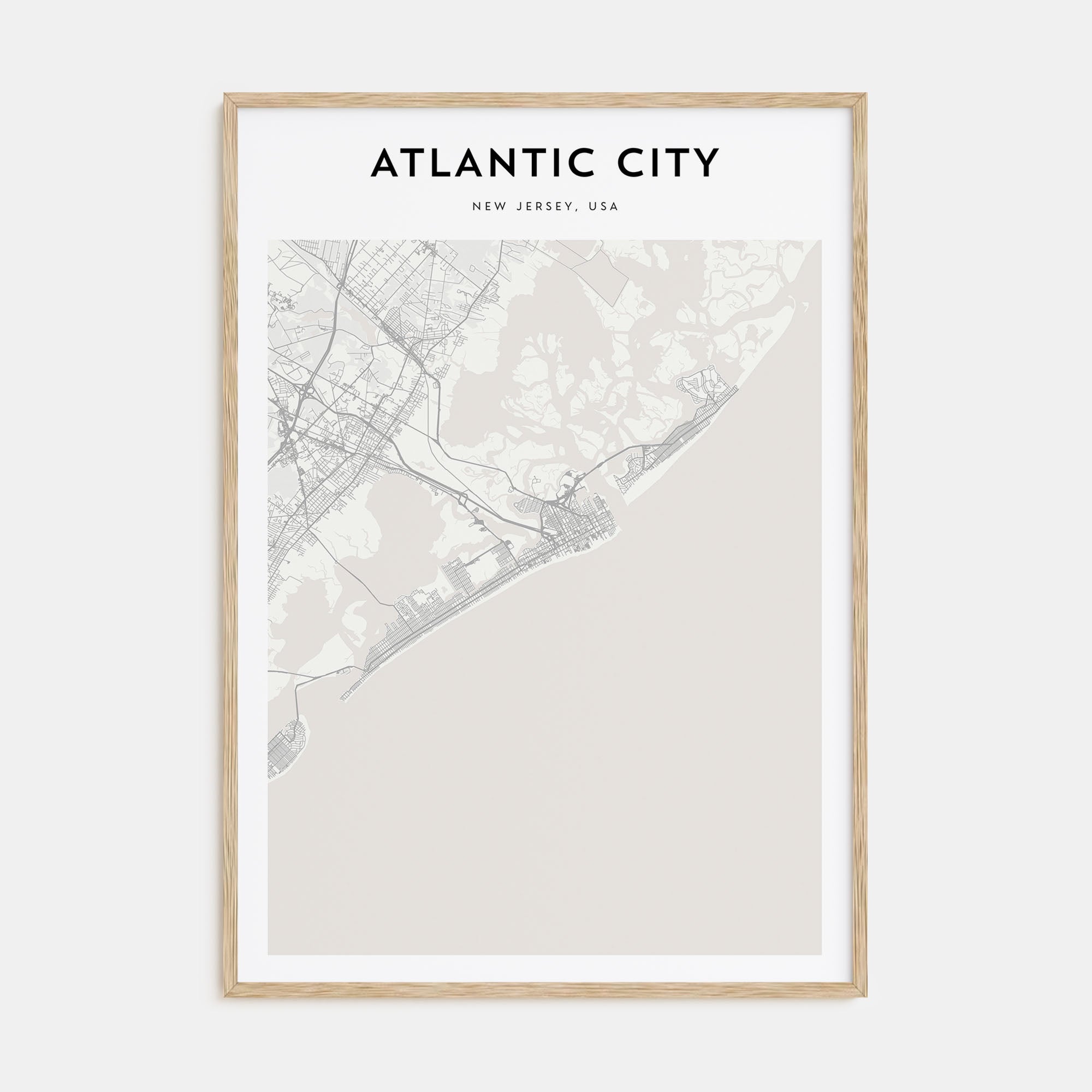 Atlantic City Map Portrait Poster