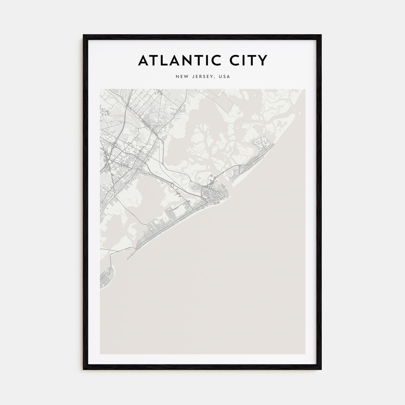 Atlantic City Map Portrait Poster