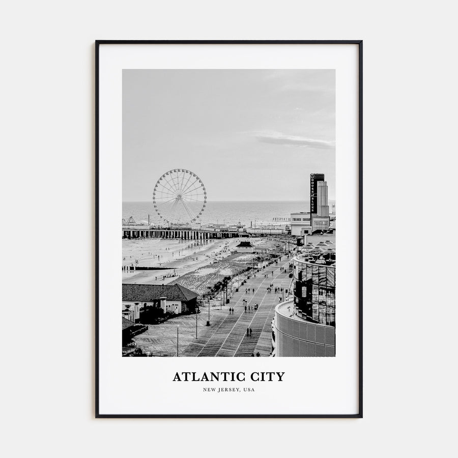 Atlantic City Portrait B&W Poster