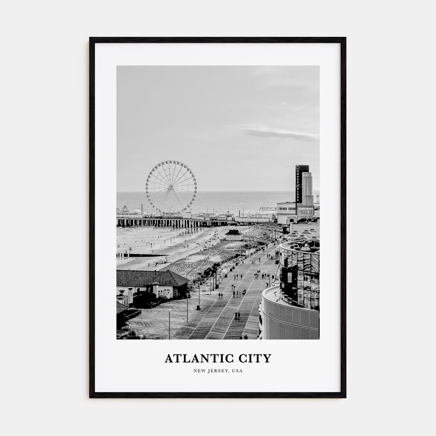 Atlantic City Portrait B&W Poster