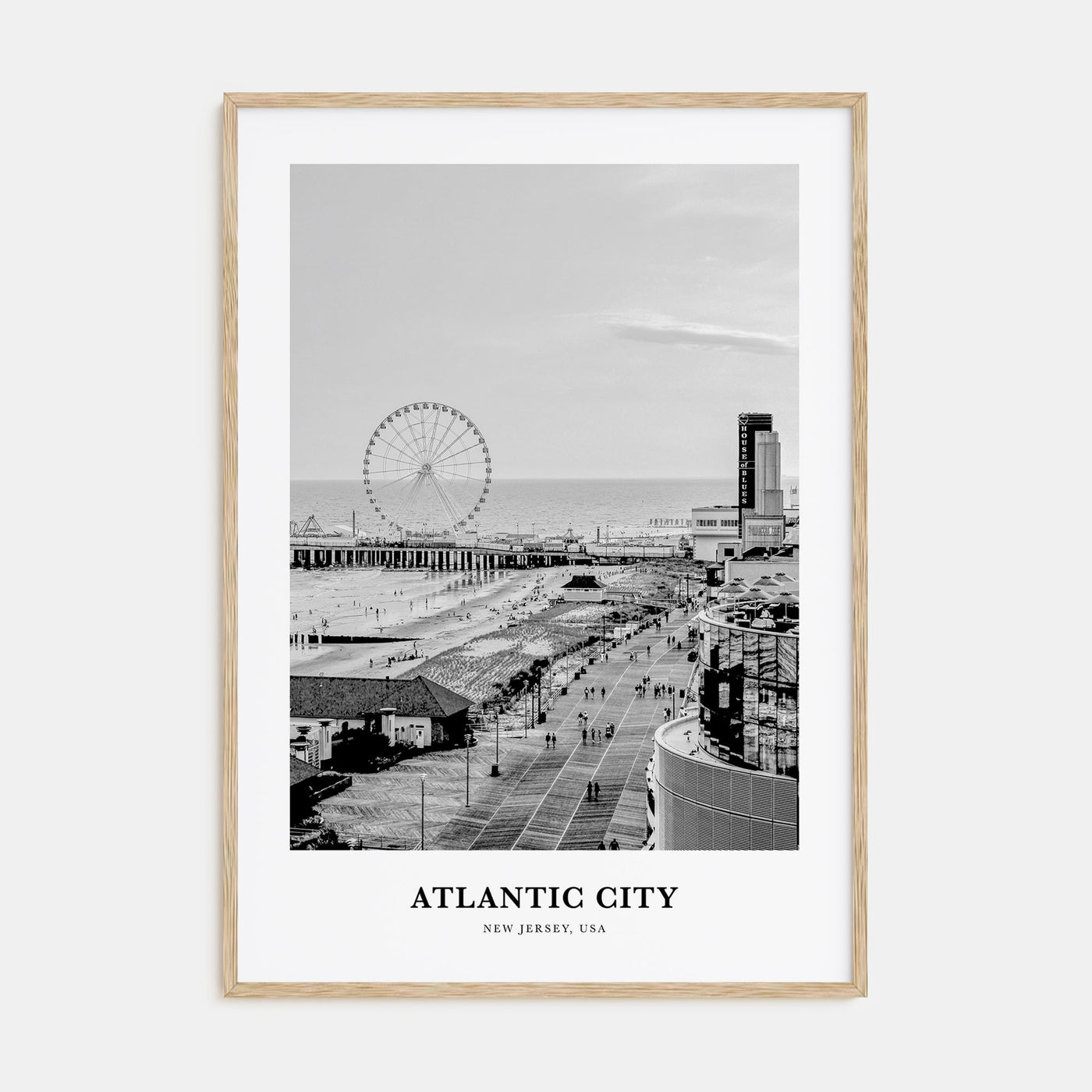 Atlantic City Portrait B&W Poster