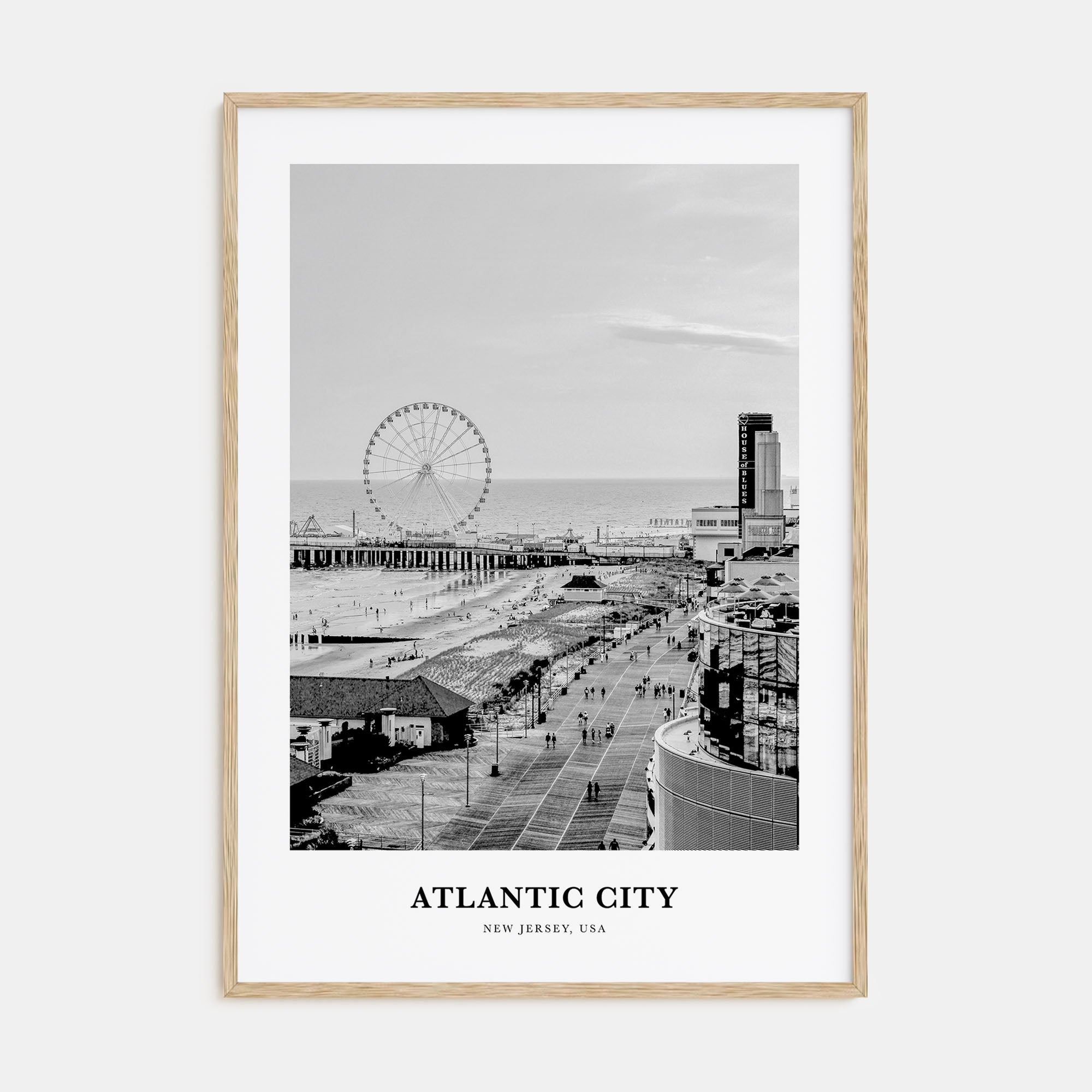 Atlantic City Portrait B&W Poster