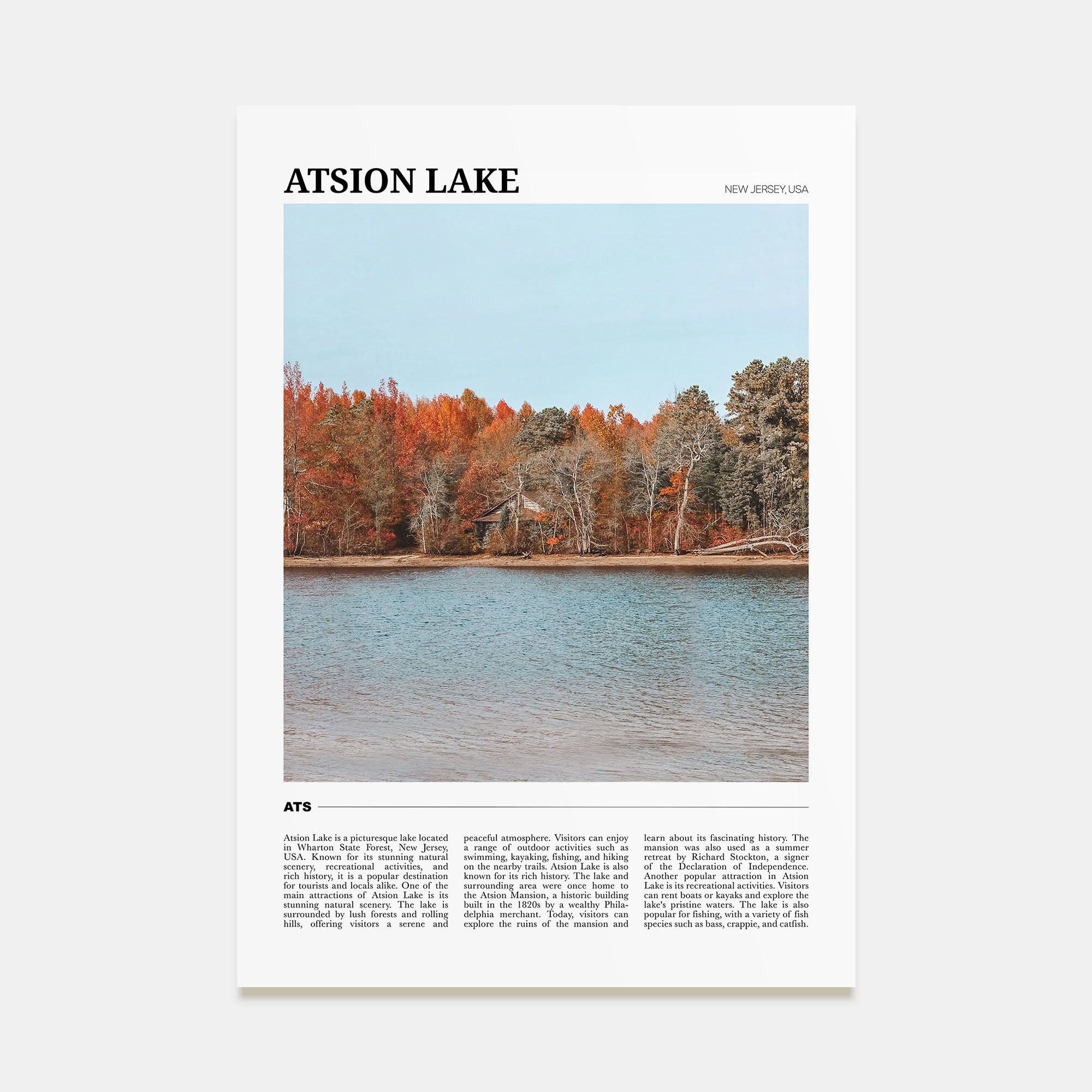 Atsion Lake Travel Color Poster