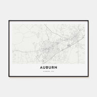 Auburn, Alabama Map Landscape Poster